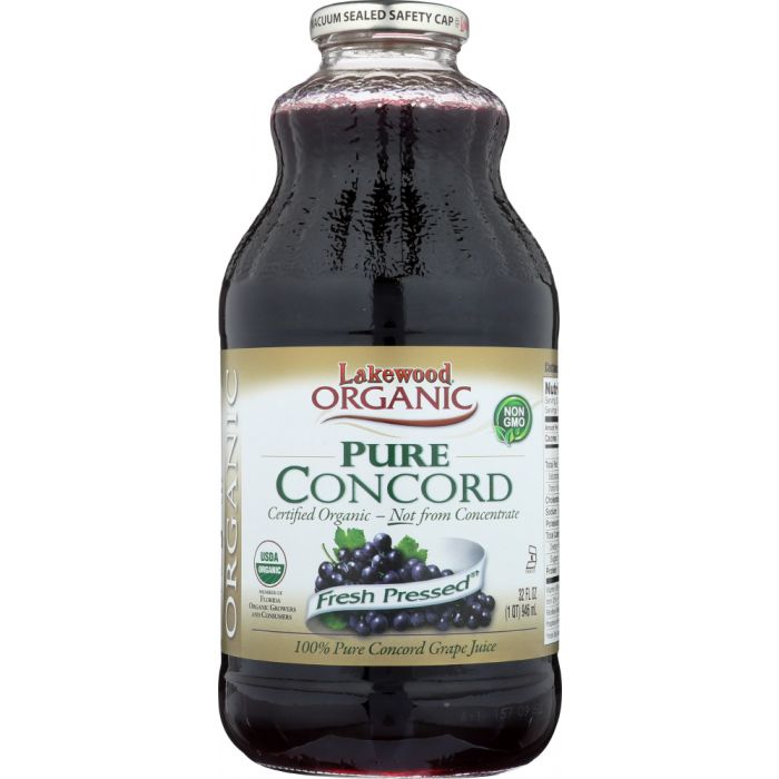 LAKEWOOD ORGANIC: Pure Concord Grape Juice, 32 oz