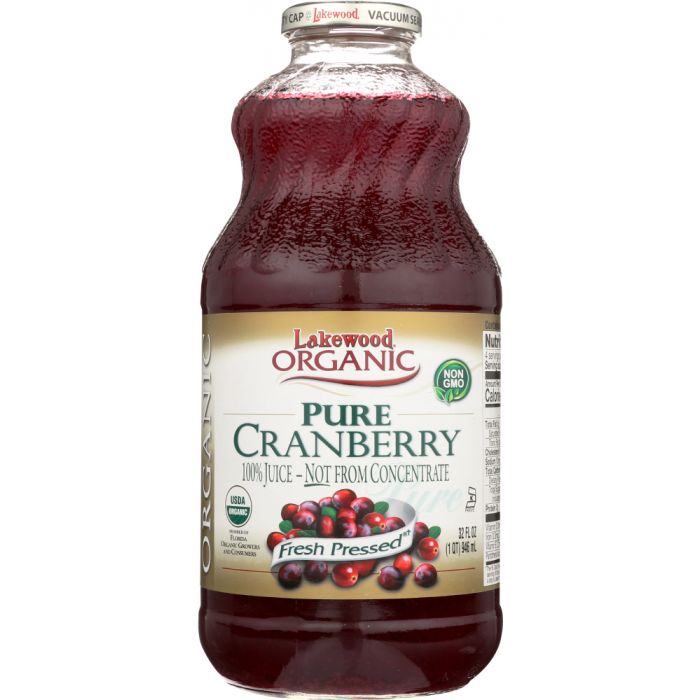 LAKEWOOD ORGANIC: Pure Cranberry Juice, 32 oz