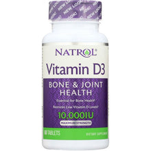 Load image into Gallery viewer, NATROL: Vitamin D3 10,000 IU, 60 Tablets
