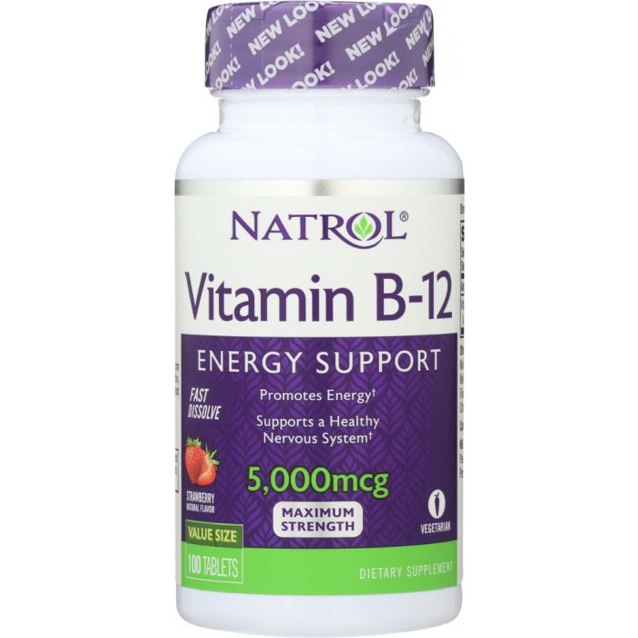 NATROL: Vitamin B-12 Fast Dissolve Strawberry 5000 Mcg, 100 tablets