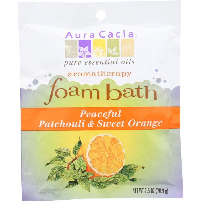 AURA CACIA: Peaceful Patchouli and Sweet Orange Foam Bath, 2.5 oz