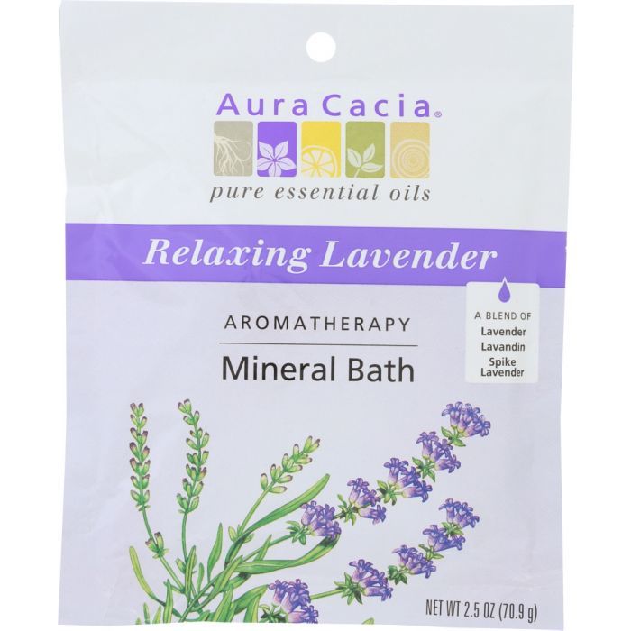 AURA CACIA: Aromatherapy Mineral Bath Relaxing Lavender, 2.5 oz