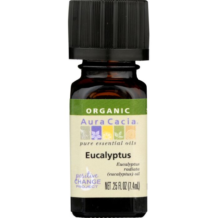 Aura Cacia Organic Eucalyptus Essential Oil, 0.25 Oz