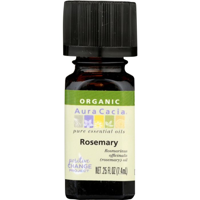 AURA CACIA: Organic Rosemary Essential Oil, 0.25 oz