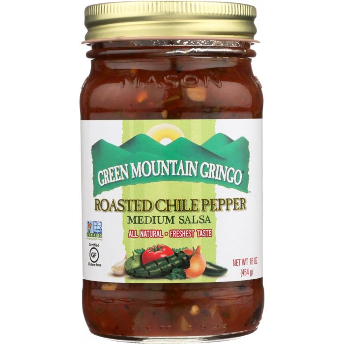 GREEN MOUNTAIN GRINGO: Roasted Chile Pepper Medium Salsa, 16 oz