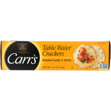 Load image into Gallery viewer, CARRS: Table Water Crackers Roasted Garlic and Herb, 4.25 oz
