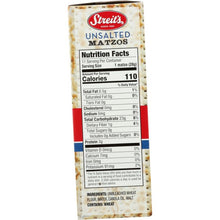 Load image into Gallery viewer, STREITS: Unsalted Matzo, 11 oz

