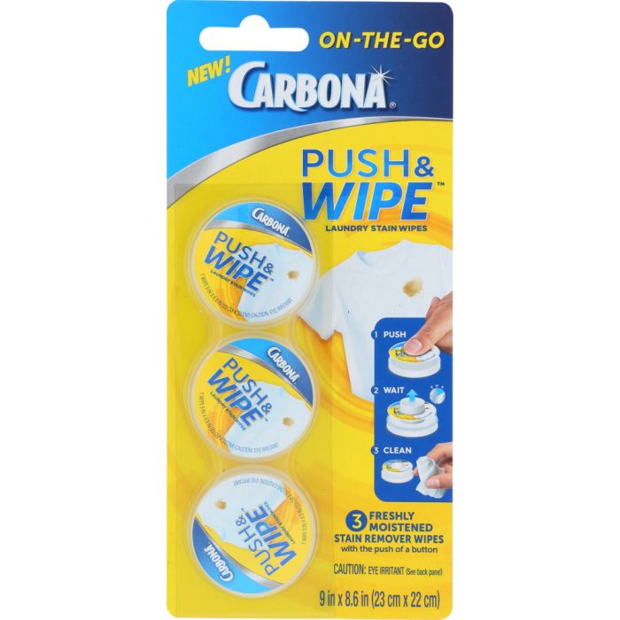 CARBONA: Stain Remover Push and Wipe, 3 pk