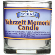 Load image into Gallery viewer, YEHUDA: Yahrzeit Memorial Candle Glass Tumbler, 1 ct
