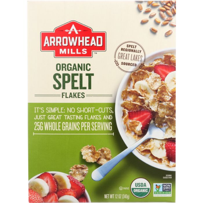 ARROWHEAD MILLS: Organic Spelt Flakes Whole Grain, 12 oz