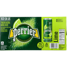 Load image into Gallery viewer, PERRIER: Slim Cans Sparkling Natural Mineral Water Lime (10x8.45 Oz), 84.5 oz
