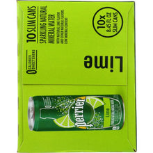 Load image into Gallery viewer, PERRIER: Slim Cans Sparkling Natural Mineral Water Lime (10x8.45 Oz), 84.5 oz
