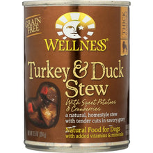 Load image into Gallery viewer, WELLNESS: Turkey &amp; Duck Stew with Sweet Potatoes Dog Food, 12.5 oz
