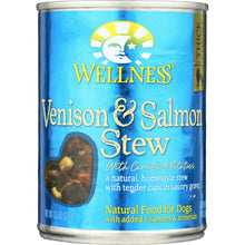 Load image into Gallery viewer, WELLNESS: Venison and Salmon Stew Carrots Potatoes Dog Food, 12.5 oz
