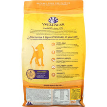 Load image into Gallery viewer, WELLNESS: Chicken Salmon and Oatmeal Natural Dry Puppy Food, 5 lb
