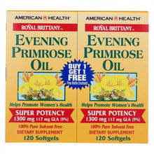 Load image into Gallery viewer, AMERICAN HEALTH: Royal Brittany Evening Primrose Oil 1300 MG Twinpack 120sg, 2 pc
