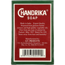 Load image into Gallery viewer, CHANDRIKA: Ayurvedic Soap Bar Herbal and Vegetable Soap, 2.64 oz
