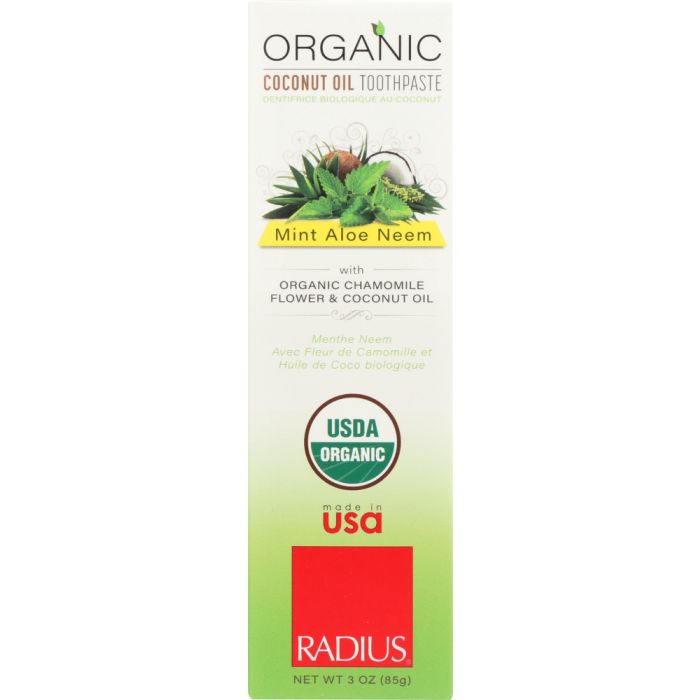 RADIUS: Toothpaste Mint Aloe Neem Organic, 3 oz