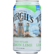 Load image into Gallery viewer, VIRGILS: Zero Sugar Soda Lemon Lime 6-12 fl oz, 72 fl oz
