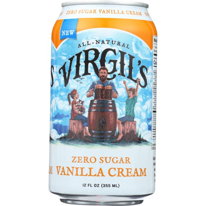 VIRGILS: Zero Sugar Soda Vanilla Cream 6-12 fl oz, 72 fl oz