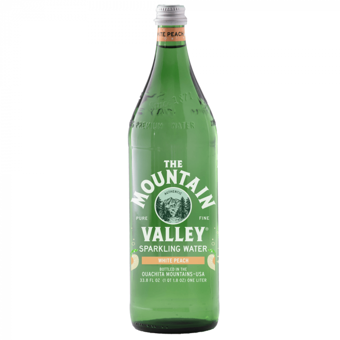 MOUNTAIN VALLEY: White Peach Sparkling Water, 33.8 fo