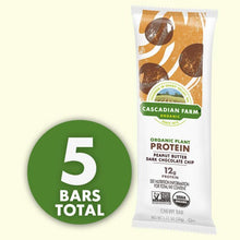 Load image into Gallery viewer, CASCADIAN FARM: Peanut Butter Dark Chocolate Chip Chewy Bars, 8.85 oz
