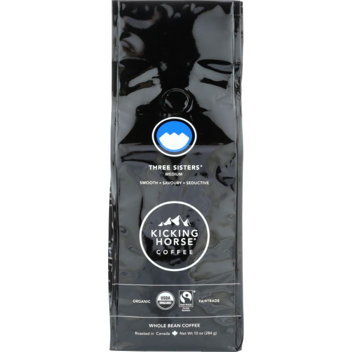 KICKING HORSE COFFEE: Three Sisters Medium Roast Whole Bean, 10 oz