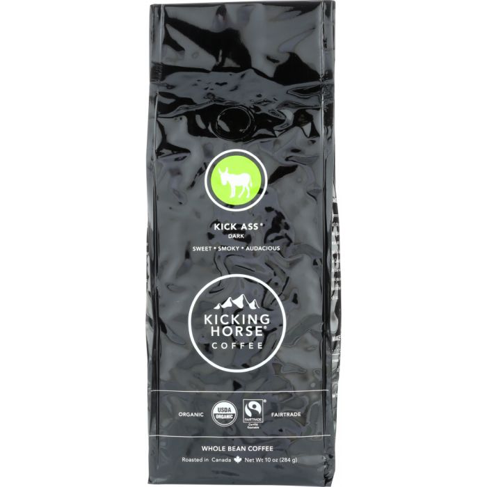 KICKING HORSE COFFEE: Kick Ass Dark Roast Whole Bean, 10 oz