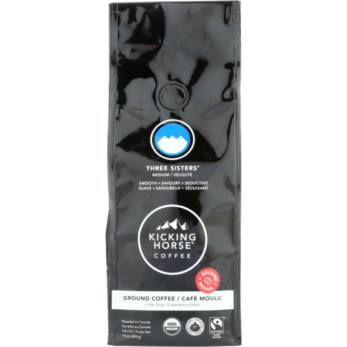 KICKING HORSE: Three Sisters Medium Roast Ground Coffee, 10 oz