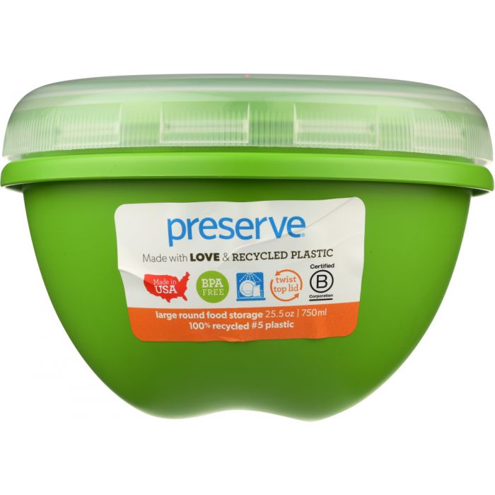 PRESERVE: Apple Green Food Storage Container Large, 25.5 oz, 1 ea