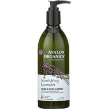 Load image into Gallery viewer, AVALON ORGANICS: Hand &amp; Body Lotion Lavender, 12 oz
