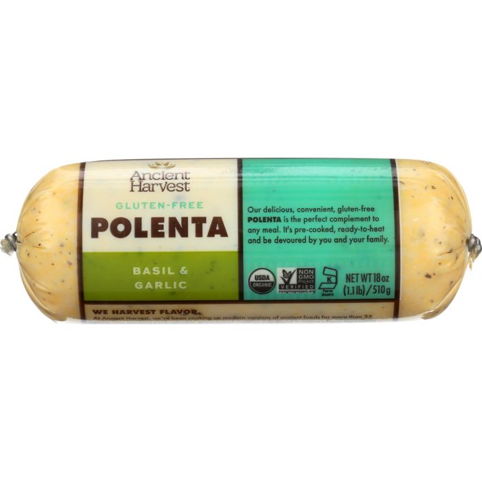 FOOD MERCHANTS: Organic Polenta Basil Garlic, 18 oz