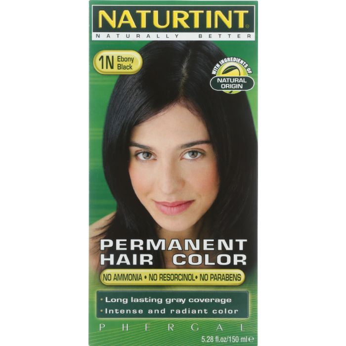 NATURTINT: Permanent Hair Color 1N Ebony Black, 5.28 oz