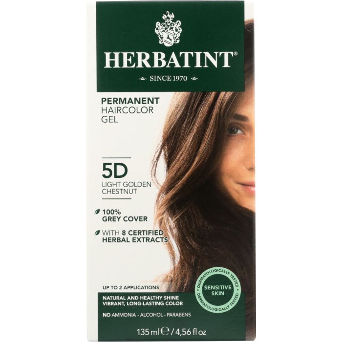 HERBATINT: Permanent Hair Color Gel 5D Light Golden Chestnut, 4.56 oz