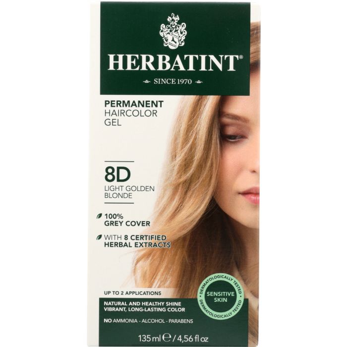 HERBATINT: Permanent Hair Color Gel 8D Light Golden Blonde, 4.56 oz