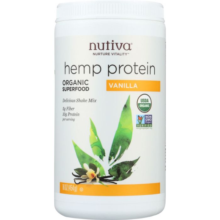 NUTIVA: Organic Superfood Hemp Protein Vanilla Shake, 16 oz