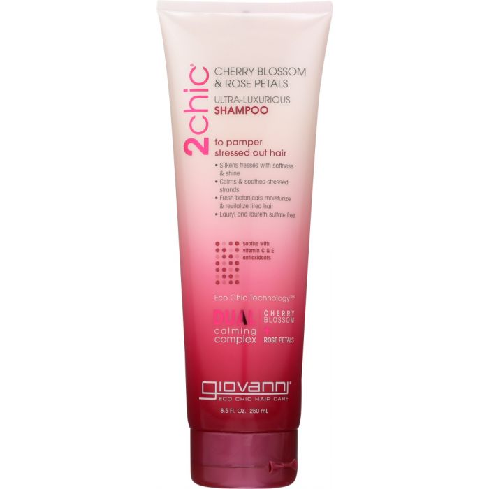 GIOVANNI COSMETICS: 2Chic Ultra-Luxurious Shampoo Cherry Blossoms & Rose Petals, 8.5 oz