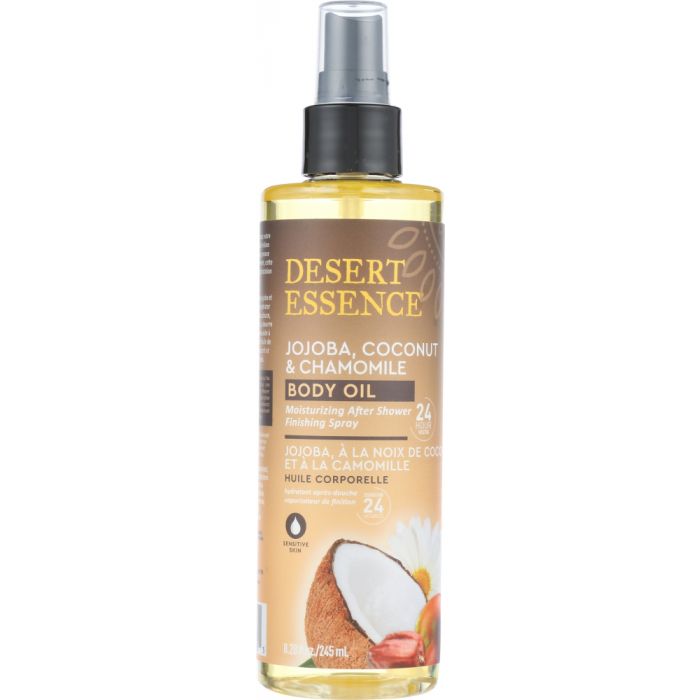 DESERT ESSENCE: Jojoba, Coconut, and Chamomile Body Oil, 8.28 oz