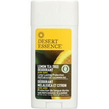 Load image into Gallery viewer, DESERT ESSENCE: Deodorant Lemon Tea Tree, Long-Lasting Protection, Propylene Glycol &amp; Aluminum Free, 2.5 oz
