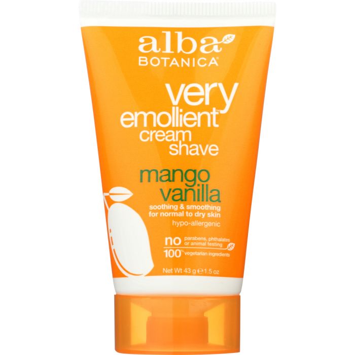 ALBA BOTANICA: Shave Cream Mango Vanilla, 1.5 oz