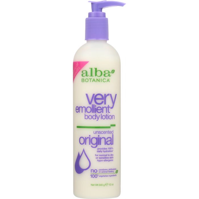ALBA BOTANICA: Very Emollient Body Lotion Unscented Original, 12 oz