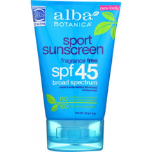 Load image into Gallery viewer, ALBA BOTANICA: Natural Very Emollient Sunscreen Sport SPF 45, 4 oz
