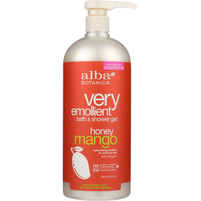 ALBA BOTANICA: Natural Very Emollient Bath & Shower Gel Honey Mango, 32 oz