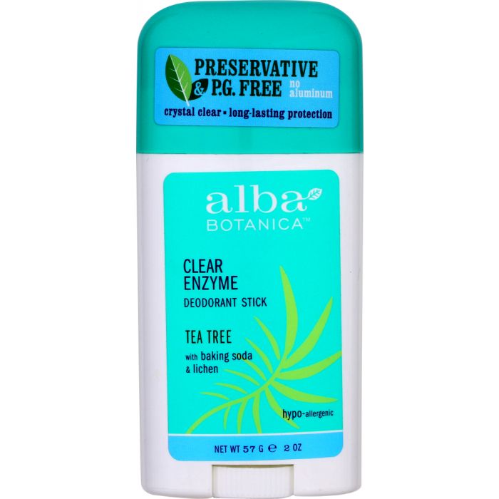 ALBA BOTANICA: Clear Enzyme Deodorant Stick Tea Tree, 2.5 oz