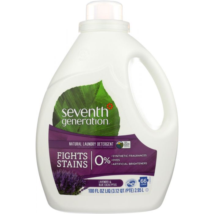 SEVENTH GENERATION: Natural Liquid Laundry Detergent Blue Eucalyptus & Lavender, 100 oz