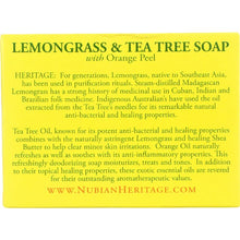 Load image into Gallery viewer, NUBIAN HERITAGE: Bar Soap Lemongrass and Tea Tree with Orange Peel, 5 oz
