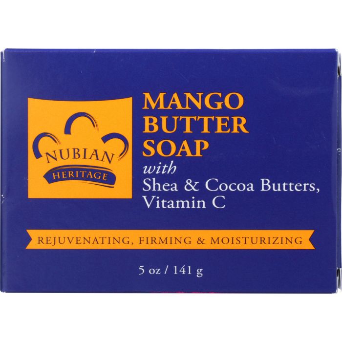 NUBIAN HERITAGE: Bar Soap Mango Butter with Shea and Cocoa Butters and Vitamin C, 5 oz