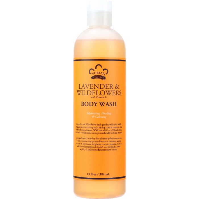 NUBIAN HERITAGE: Body Wash Lavender & Wildflowers with Vitamin E, 13 oz