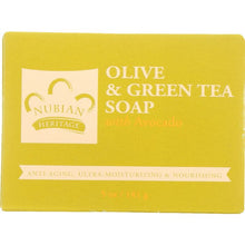 Load image into Gallery viewer, NUBIAN HERITAGE: Bar Soap Olive &amp; Green Tea with Avocado, 5 oz
