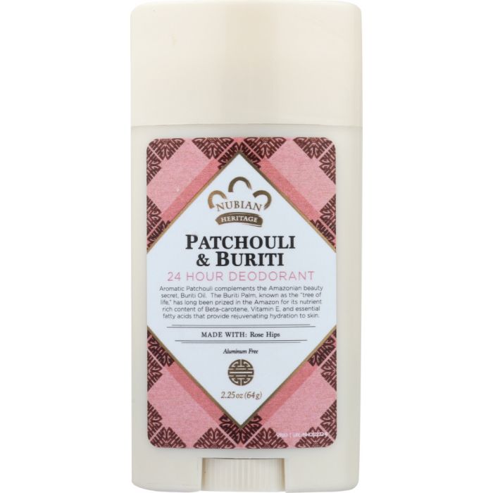 NUBIAN HERITAGE: Deodorant Patchouli & Buriti, 2.25 oz